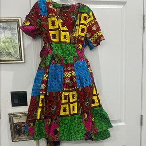 Colorful Patterned Women's Dress